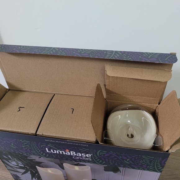 LUMABASE Battery Operated LED Resin Candles with Moving Flame (set of 3) - Picture 4 of 8